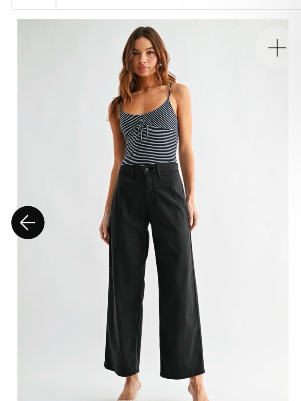 Just black Denim Wide Leg High-Rise Black Pants